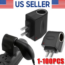 100-240v Ac To 12v Dc Car Cigarette Lighter Socket Power Adapter Converter Lot