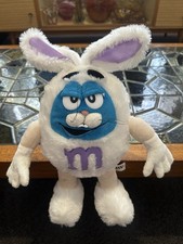 M&M Snuggle Buddies Blue Easter Bunny Plush Toy Collectable Rabbit 2013 40cm