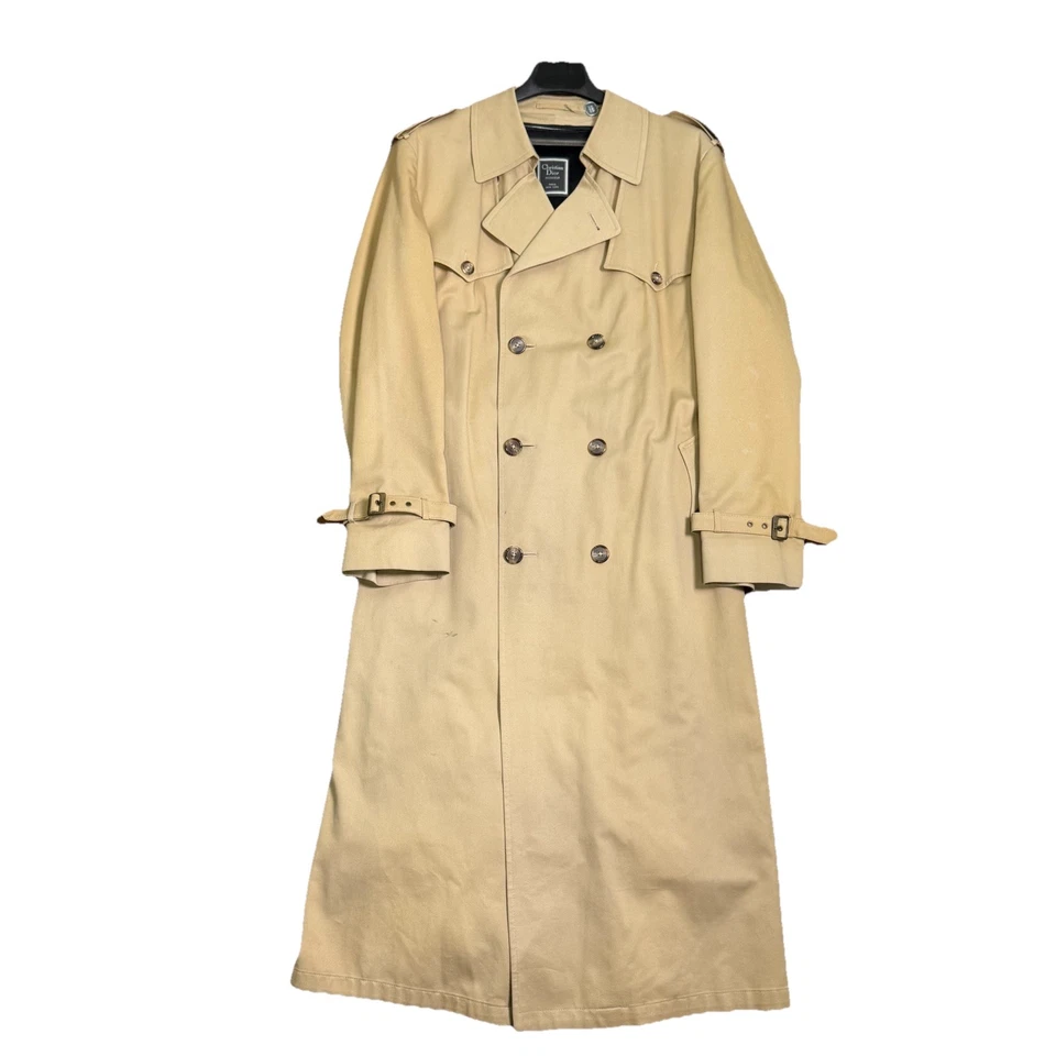 Christian Dior Monsieur Paris NY Trench Coat Mens 42L Belted Wool Liner Vintage - Image 3 of 4