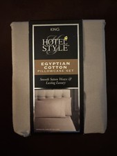 Hotel Style Egyptian Cotton King Pillowcase Set Damask Stripe