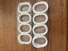12 Pcs Set Plastic Bathroom Shower Curtain Rings Hooks White Rustprooof