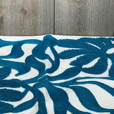 Alysheer Farmhouse Floral Embroidered Throw Pillow Cover 18x18 Inches Teal Blue