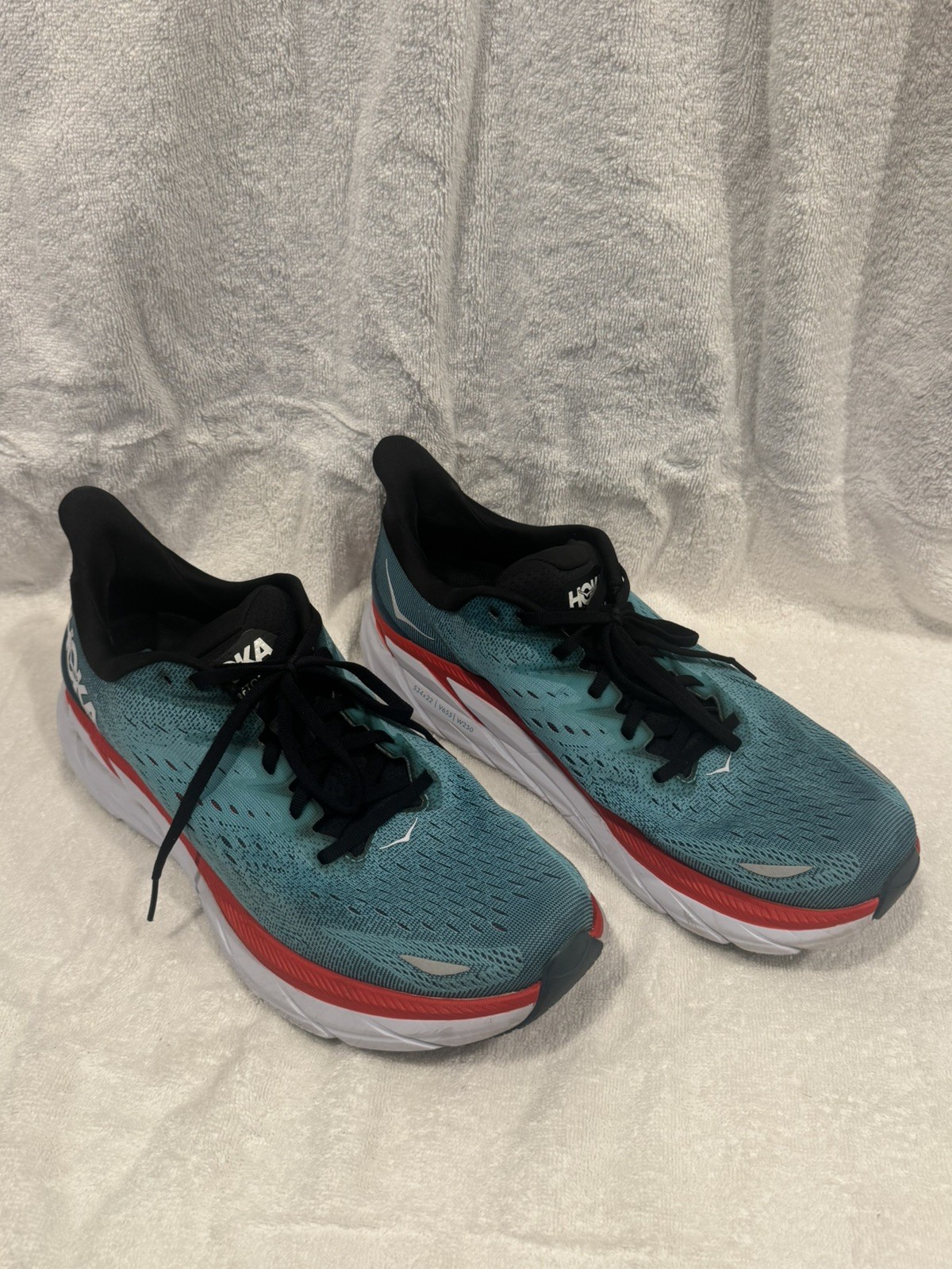 Hoka One One Clifton 8 Men’s Size 12 Blue White Running Shoes Replaced Insoles thumbnail 4