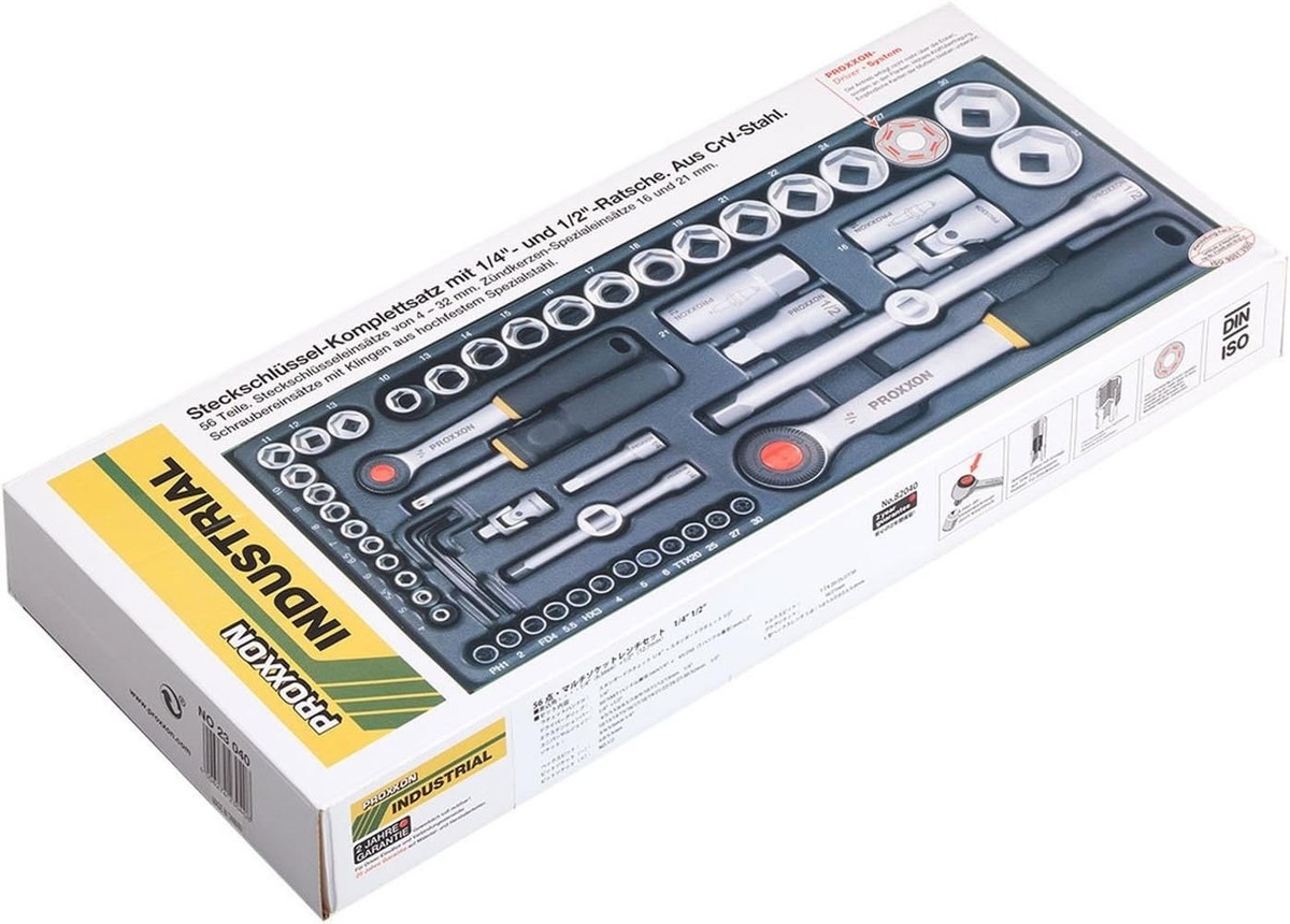 PROXXON 56-piece multi-socket wrench set 1/4