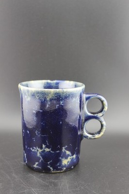 Bennington Potters Blue Agate Trigger Mug 1340 dg Vermont USA coffee tea