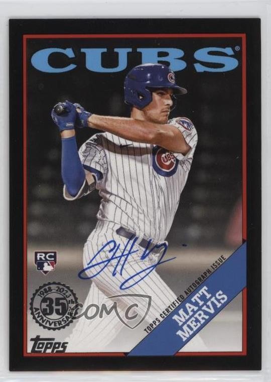 2023 Update 1988 Topps Baseball Black 96/199 Matt Mervis Rookie Auto RC 0pb