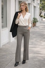 Banana Republic Logan Taupe Dress Pants Straight Leg Career Womens Size 2