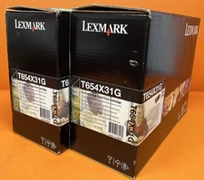 New Lot of 2 Lexmark X654X31G Black Extra High Yield Toner Cartridge X654 X656