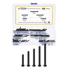 100Pcs M3-0.5x20/25/30/35/40mm Button Head Socket Cap Screws Kit Carbon Steel