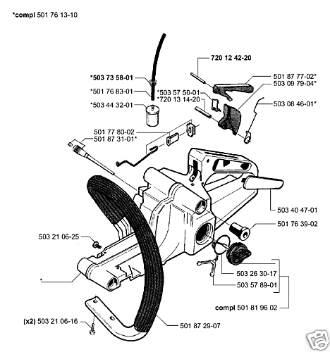 HUSQVARNA 50 51 55 CHAINSAW FUEL LINE HOSE filter # 501768301  