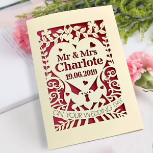 Personalised Handmade Wedding Day Card Mr & Mrs Couple Congratulations Celebrate 
