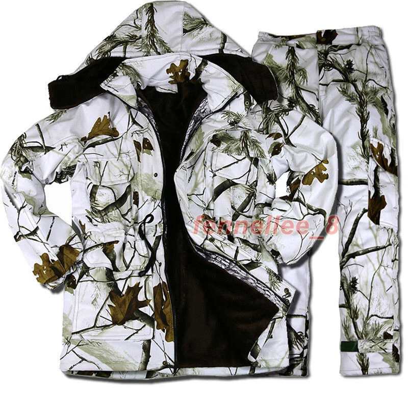 Camouflage Ghillie Suit Padded Jacket Pants Waterproof Winter Snow Field Bionic - Image 2 of 4