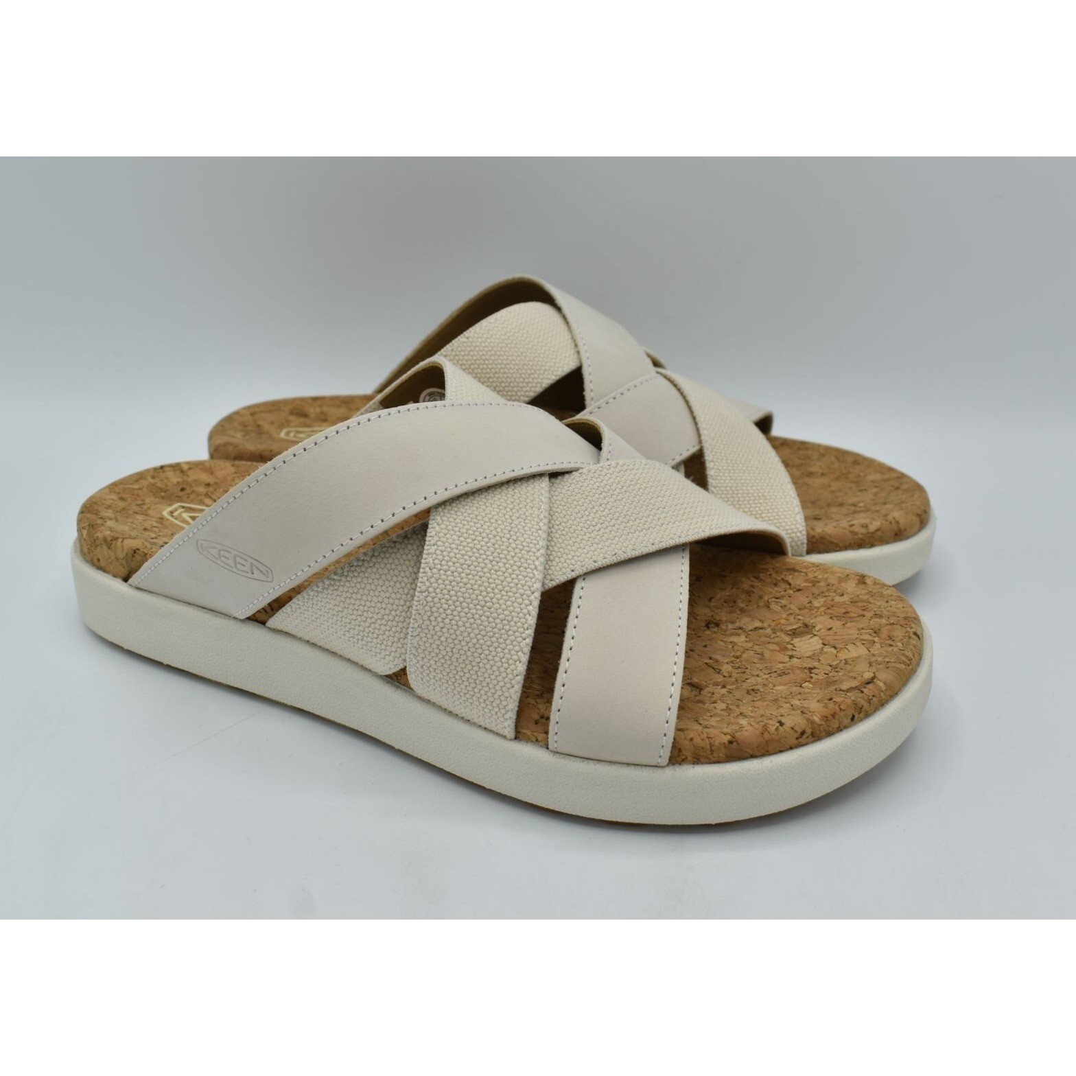 Sandali scarpe slip on Keen donna taglia 7 5 Elle misti slide betulla stella bianchi