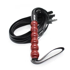 SM PU Leather Handle Whip for Couples Spanking Flogger Crop Slave Adult Tassel