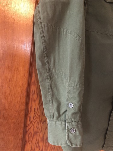 Vtg Polo Ralph Lauren Mens Sz M Green Button Down Military Cotton Shirt BD - Picture 4 of 10