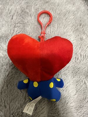 BT21 Tata V Taehyung Keychain Clip Plush BTS Line Friends 4” Heart
