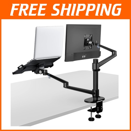 Heavy-Duty Adjustable Monitor & Laptop Desk Mount for Optimal Workspace Comfort