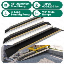 1/2 PCS 4FT Shed Ramp Aluminum Loading Ramp for Lawn Mower Motorcycle Scooter