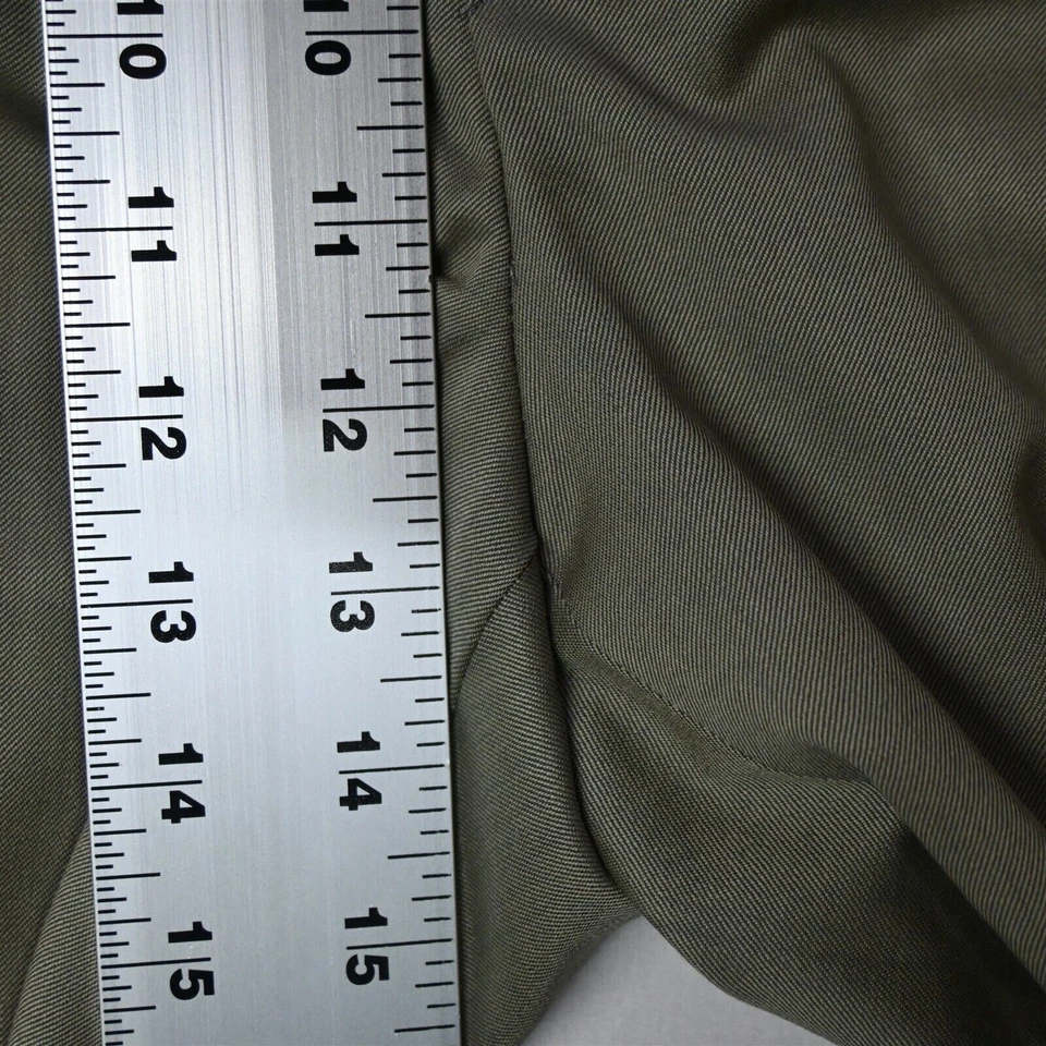 Pantalones de vestir para hombre Zanella 36x29 verde tostado 100 % lana Austin plisados con puños Foto 3 de 4