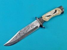 Custom Made Engraved Hunting Bowie Knife