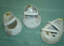 LOT OF 3 ORIGINAL BUILD A BEAR GIRL ' SINGLES WHITE SHOES' FREE SHIP