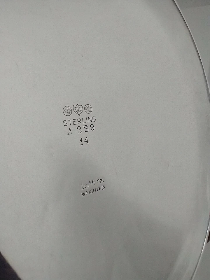 Массивный. 14-дюймовая труба ваза Watson из чистого серебра моно W. 16,5 унц - Изображение 2 из 4