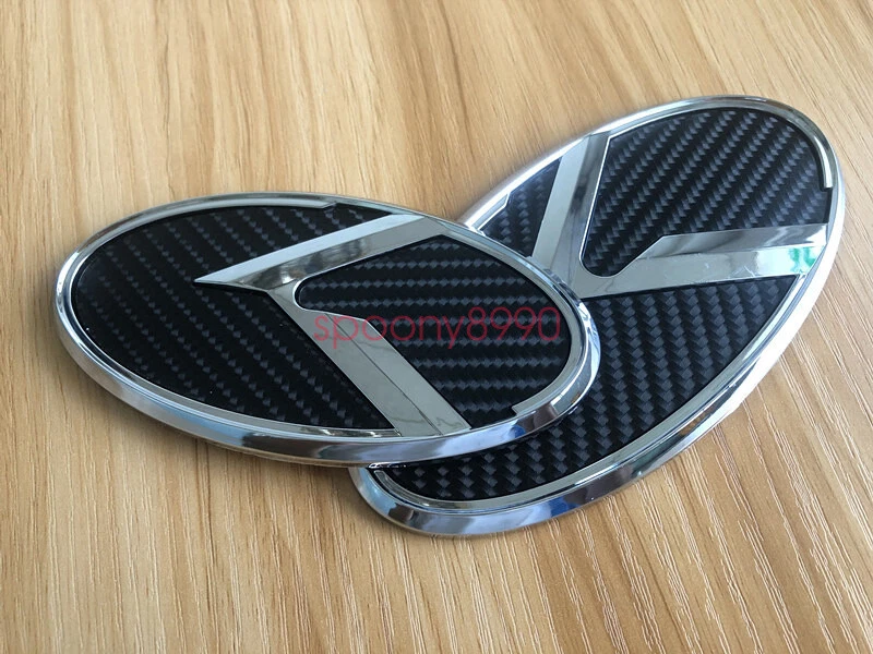 2 piezas/Capucha delantera trasera negra 3D K emblema insignia para Kia OPTIMA 2011-2017/ Foto 4 de 4