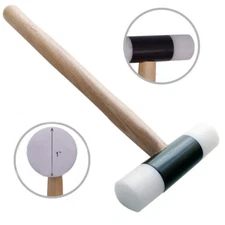 Nylon Hammer Dual Face Head Plastic 1" Mallet Wood Handle Jewelry Making Hammer