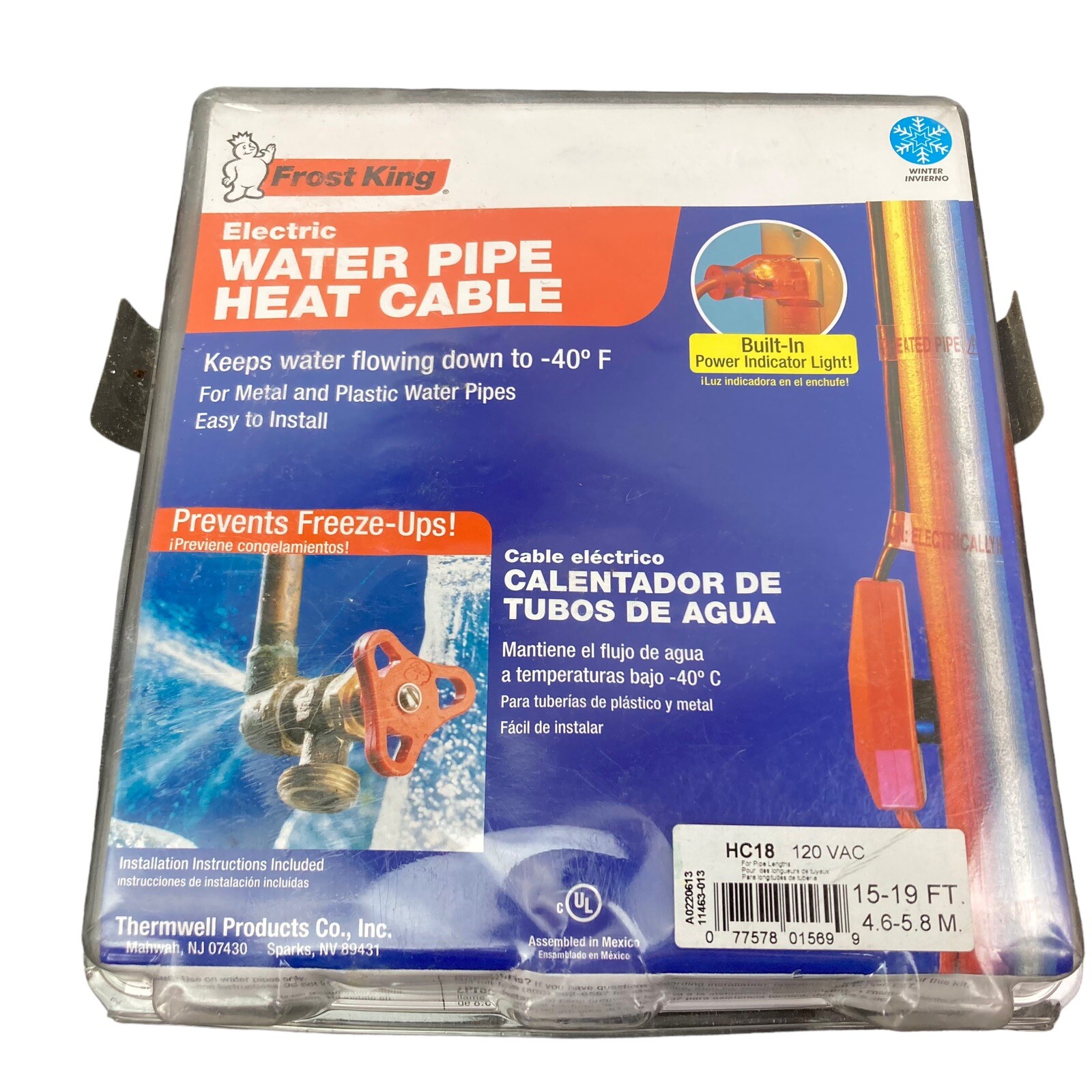 Frost King Electric Water Pipe Heat Cable (1519 ft./4.65.8 M) HC18