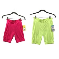 NWT Cabana Crown  Ivy Girls 10/12 Active Shorts BUNDLE Biker Pink Neon