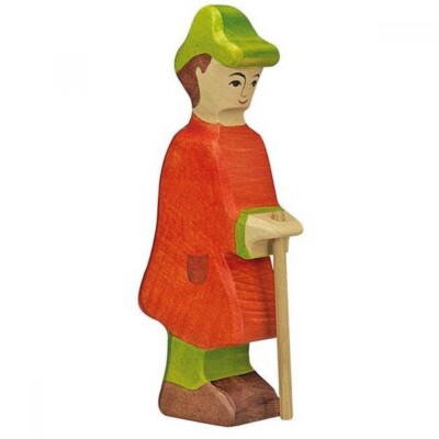 Holztiger 80290 Hirte mit Stab Holzfigur bemalt
