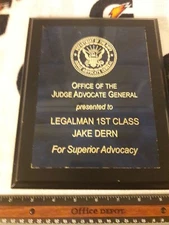 NCIS NEW ORLEANS TV SERIES JAKE DERN OFFICE PLAQUE PROP FR PROP HOUSE SALE