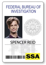 CRIMINAL MINDS SPENCER REID NAME BADGE PROP HALLOWEEN COSPLAY MAGNET BACK