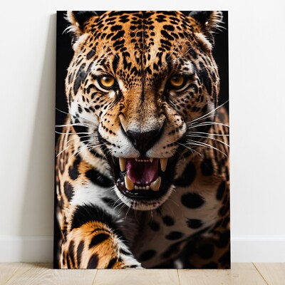 Leinwand Bild - Wandbild XXL , Tier Leopard Animal , Modern Kunst Dekoration