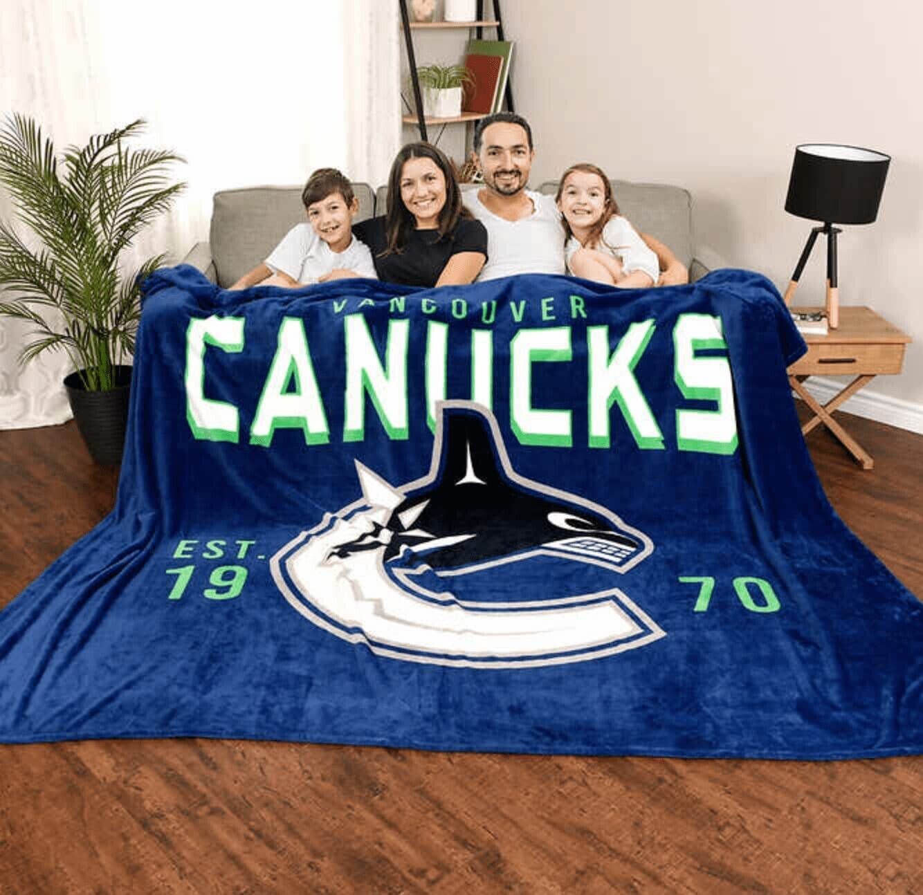 Extra Large NHL Vancouver Canucks Blanket X-Large 9 ft x 7 ft Soft Velvet Plush