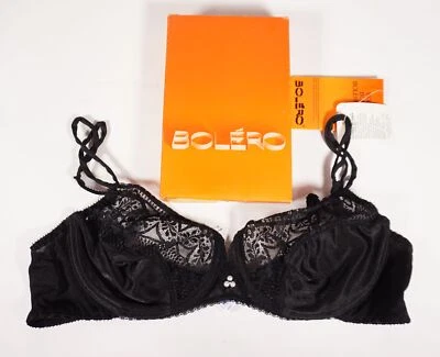 Véritable Vintage Boléro France Femme BH 1790 Lingerie Noir Taille 85 B Avec OVP - Photo 1/4