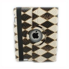 For Apple iPad 2nd / 3rd / 4th Gen. Lizard Skin 360 Rotating Case Brown