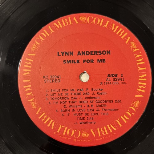 Lynn Anderson - Smile For Me - 1974 - Vinyl Record LP KC 32941 VG+/VG - Picture 4 of 6