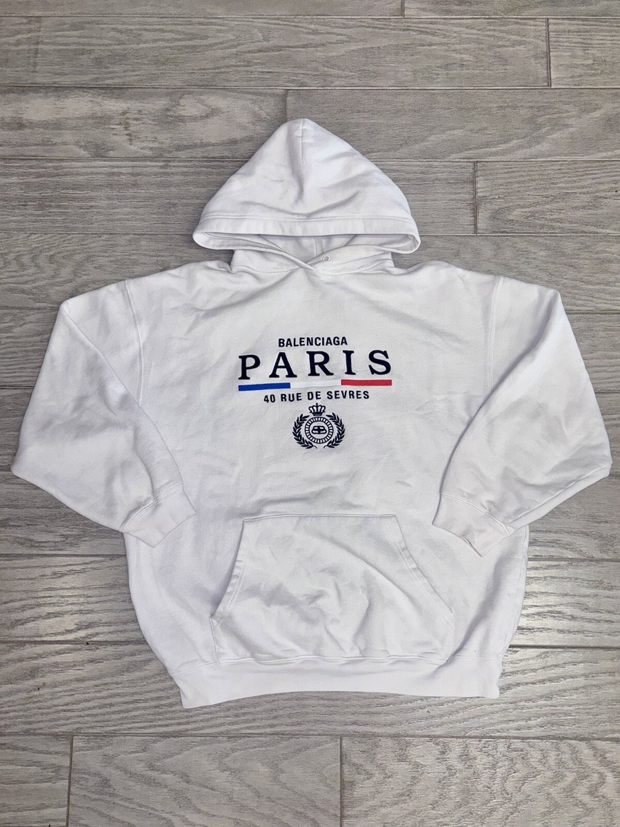 BALENCIAGA Paris Flag パーカー S バレンシアガ フラッグ XS - Balenciaga Paris Flag Hoodie In Cotton Men White | eBay