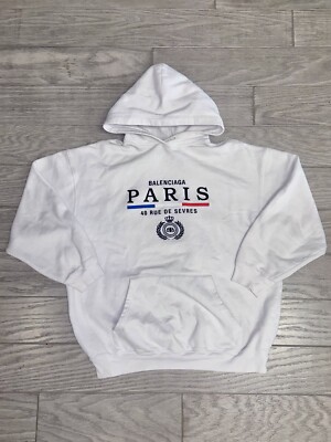BALENCIAGA / パーカー/XS/コットン/YLW XS - Balenciaga Paris Flag Hoodie In Cotton Men White | eBay
