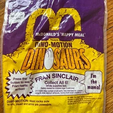 Sealed VTG 1992 Dino Motion Dinosaurs Fran Sinclair Mom Dances McDonalds Toy 