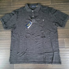 Polo Ralph Lauren Mens Cotton Polo Shirt Black Heather SS Big  Tall 1XB