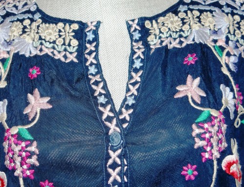 Johnny Was Gisella Heavily Embroidered Floral LS Boho Tunic Blouse Top XXL ~ EUC - Picture 2 of 7