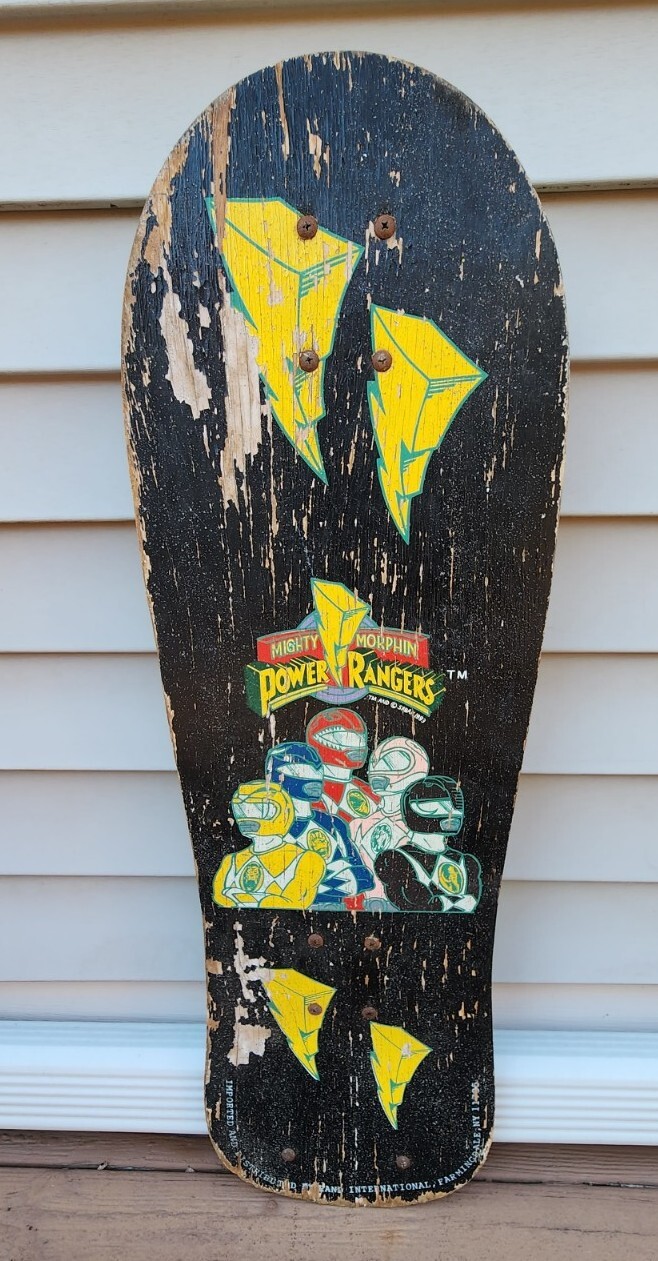 Rare Vintage Mighty Morphin Power Rangers Skateboard 1993