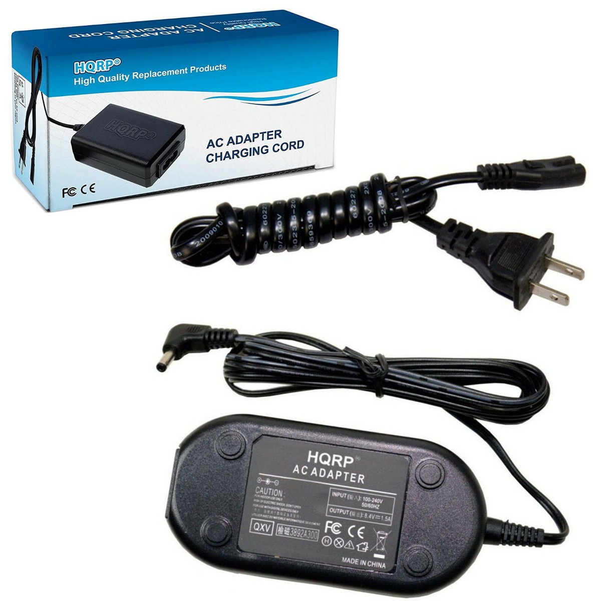 Adattatore Alimentazione HQRP Per Videocamera Canon VIXIA CA-570: 8.4V, Universale 110-240V