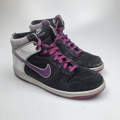 silver nike dunks high