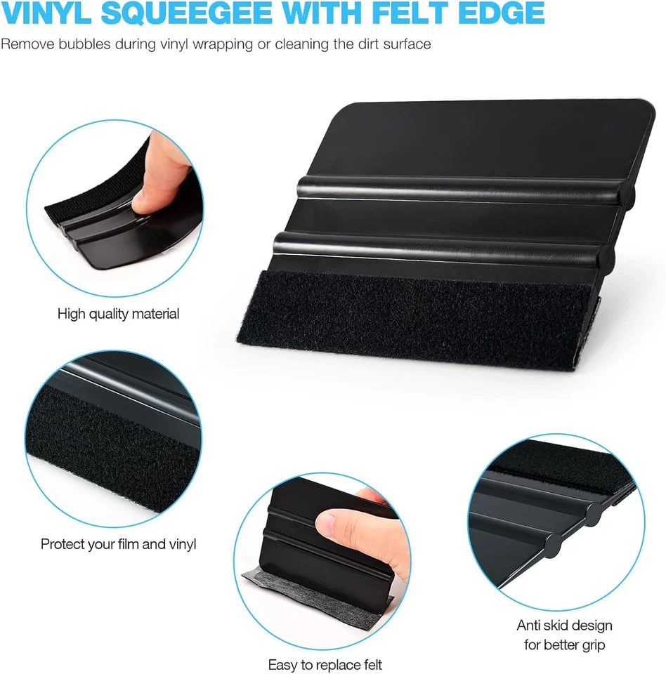 Auto Window Tint Tools Kit Window Film Application Kit Felt Squeegee Water Blade - image 3 of 4