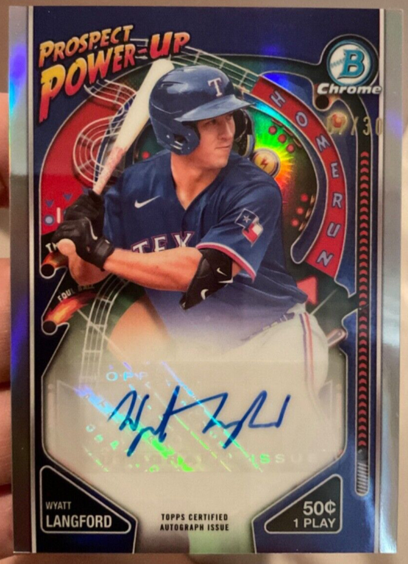 2024 BOWMAN CHROME WYATT LANGFORD PROSPECT POWER UP AUTO SSP #7/30 #PPA-WL