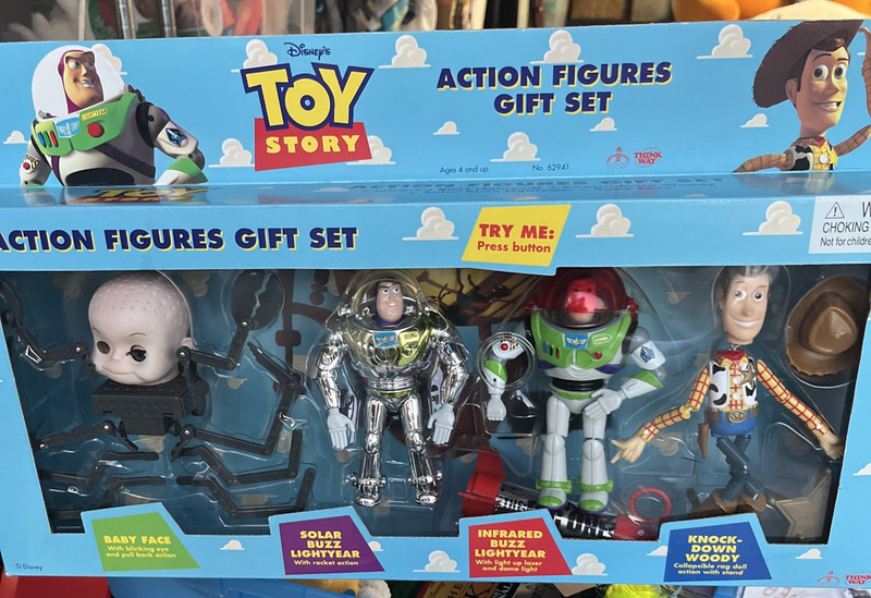 Toy Story Rare Vintage 1995 Large Action Figure Set BABY FACE INFRARED Buzz MIB