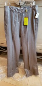 Nuevo Con Etiquetas $620 para mujer Vestido de pantalones gris topo ETRO  Oro Metálico Noche Pantalones 12 46 | eBay